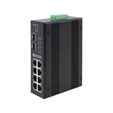 Avcomm 10-Port Industrial POE Unmanaged Ethernet Switch 410GX2-POE-FC
